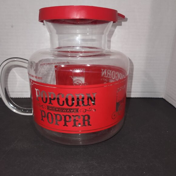 Glass Microwave Popcorn Popper by Sharper Image with Package of Paper Bags - Picture 2 of 5